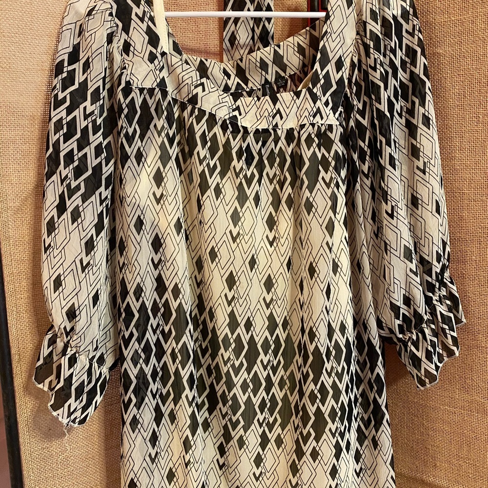 Black and cream blouse